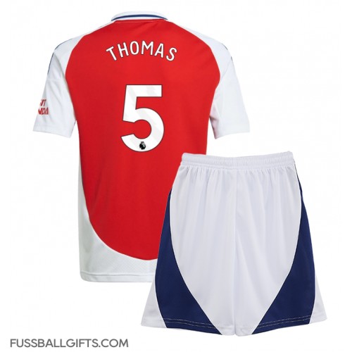 Arsenal Thomas Partey #5 Fußballbekleidung Heimtrikot Kinder 2024-25 Kurzarm (+ kurze hosen)